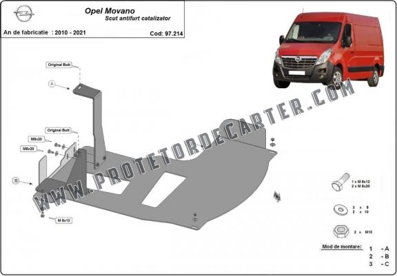 Protetor de conversor catalítico/cat lock Opel Movano