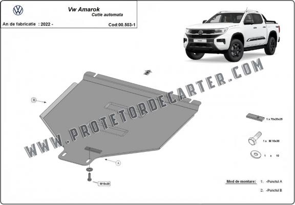  Protetor de caixa de velocidades automática de aço Volkswagen Amarok