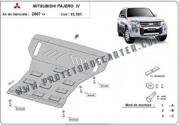 Protetor de Carter de aço Mitsubishi Pajero 4 (V80, V90)