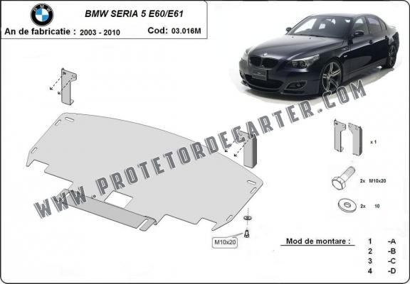Protetor de Carter de aço BMW Seria 5 E60/E61 pára-choque dianteiro M padrão