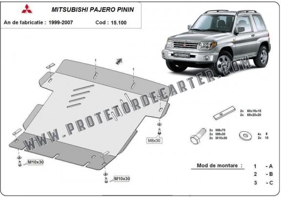 Protetor de Carter de aço Mitsubishi Pajero Pinin