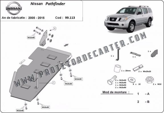 Protetor de aço para o tanque de combustível Nissan Pathfinder R51