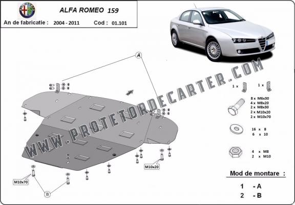 Protetor de Carter de aço Alfa Romeo 159