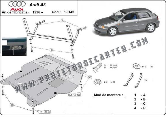 Protetor de Carter de aço Audi A3