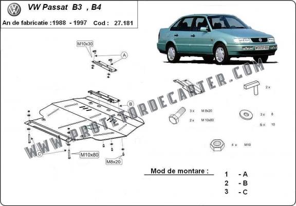 Protetor de Carter de aço Volkswagen Passat - B3, B4 - Diesel