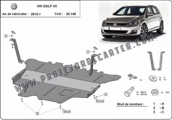 Protetor de Carter de aço VW Golf 7 - manual gearbox