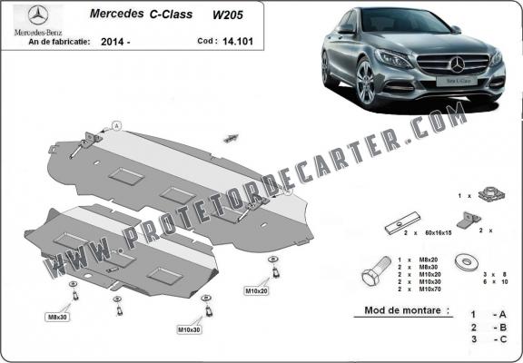 Protetor de Carter de aço Mercedes C-Class W205