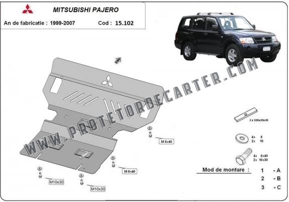 Protetor de Carter de aço Mitsubishi Pajero 3 (V60, V70)