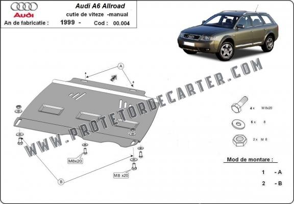  Protetor de caixa de velocidades manual de aço  Audi Allroad A6