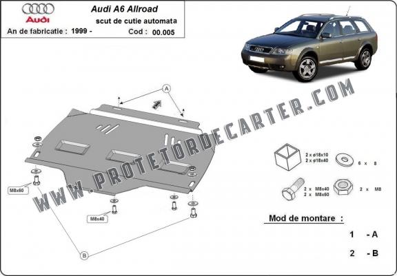  Protetor de caixa de velocidades automática de aço Audi Allroad A6