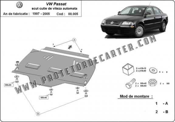  Protetor de caixa de velocidades automática de aço VW Passat B5, B5.5