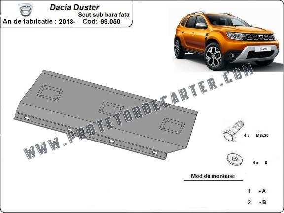 Protetor de aço para o pára-choque dianteiro Dacia Duster