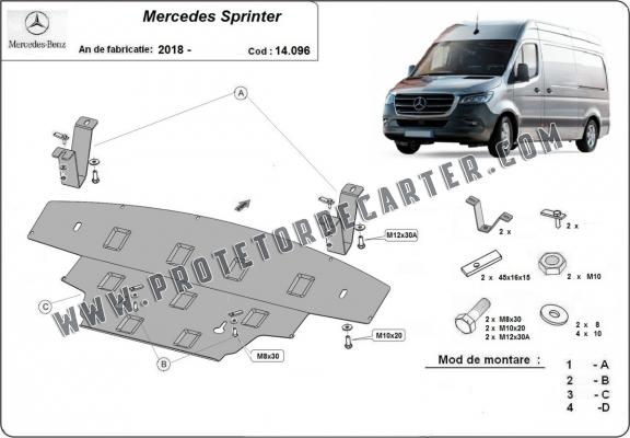 Protetor de Carter de aço Mercedes Sprinter-RWD