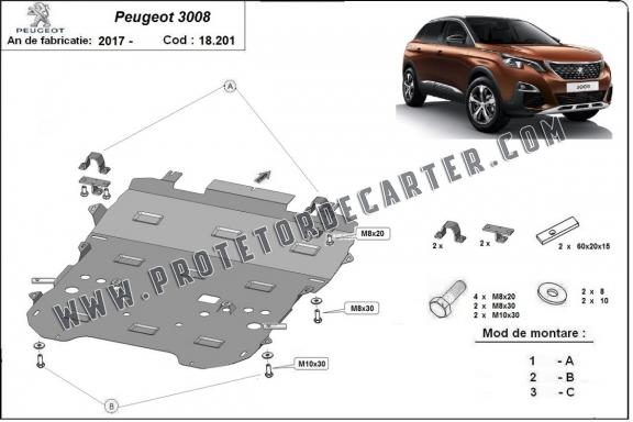 Protetor de Carter de aço Peugeot 3008