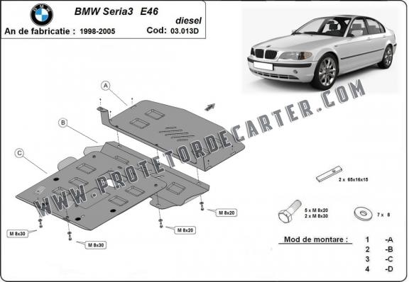 Protetor de Carter de aço BMW Seria 3 E46 - Diesel