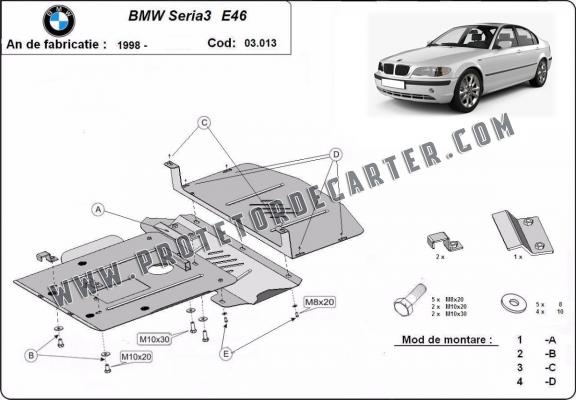 Protetor de Carter de aço BMW Seria 3 E46 - petrol