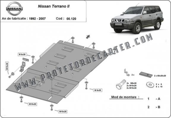  Protetor de caixa de velocidades de aço  Nissan Terrano II 