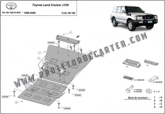 Protetor de Carter de aço Toyota Land Cruiser J100