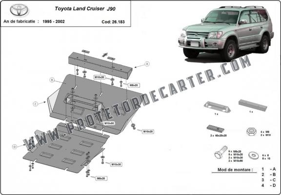 Protetor de Carter de aço Toyota Land Cruiser J90