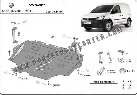 Protetor de Carter de aço VW Caddy - com WEBASTO