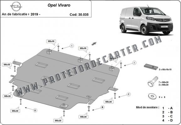 Protetor de Carter de aço Opel Vivaro