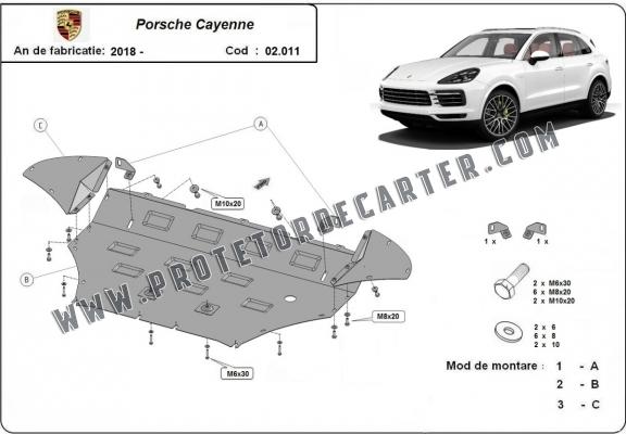 Protetor de Carter de aço Porsche Cayenne