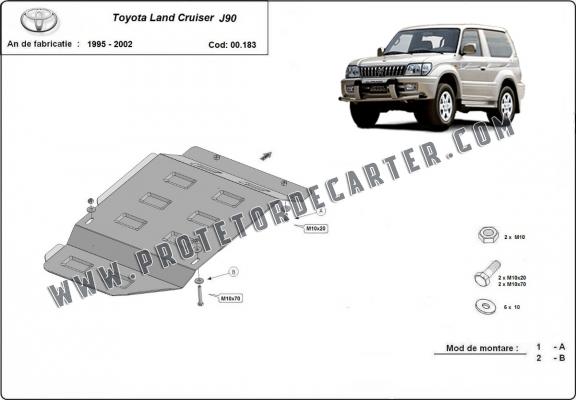  Protetor de caixa de velocidades de aço  Toyota Land Cruiser J90 - apenas para o modelo de 3 portas