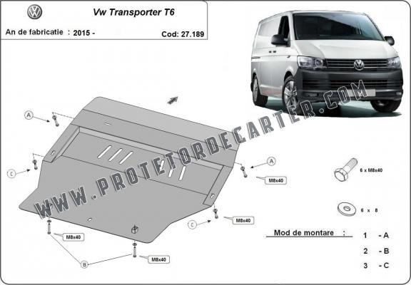 Protetor de Carter de aço Volkswagen Transporter T6