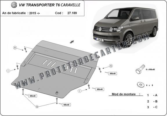 Protetor de Carter de aço Volkswagen Transporter T6 Caravelle
