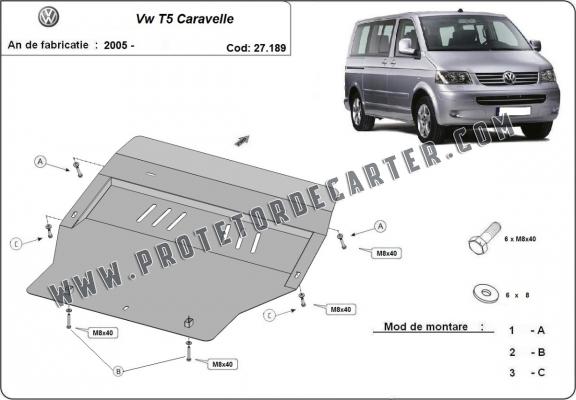 Protetor de Carter de aço Volkswagen T5 Caravelle 