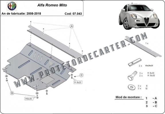 Protetor de Carter de aço Alfa Romeo Mito