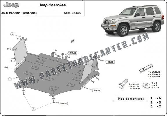 Protetor de Carter de aço Jeep Cherokee - KJ