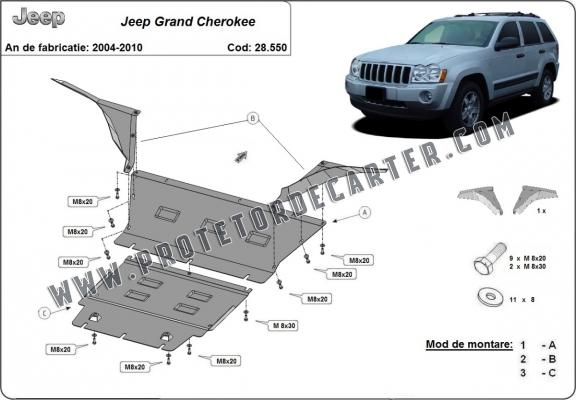 Protetor de Carter de aço Jeep Grand Cherokee