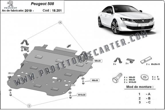 Protetor de Carter de aço Peugeot 508