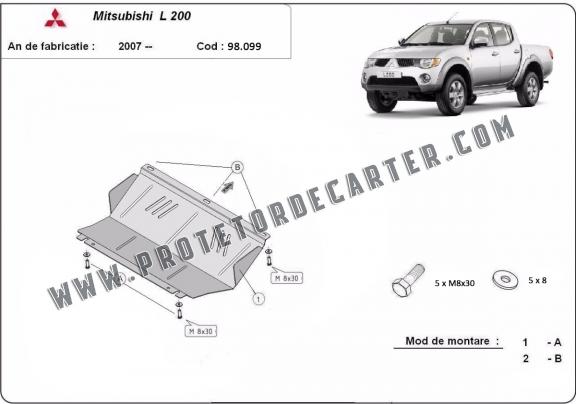 Protetor de radiator de aço Mitsubishi L 200
