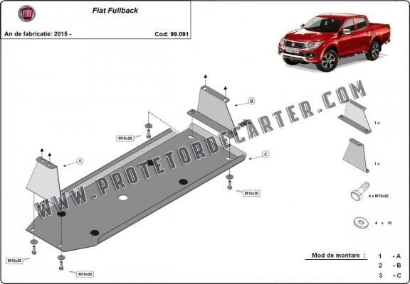 Protetor de aço para o tanque de combustível Fiat Fullback