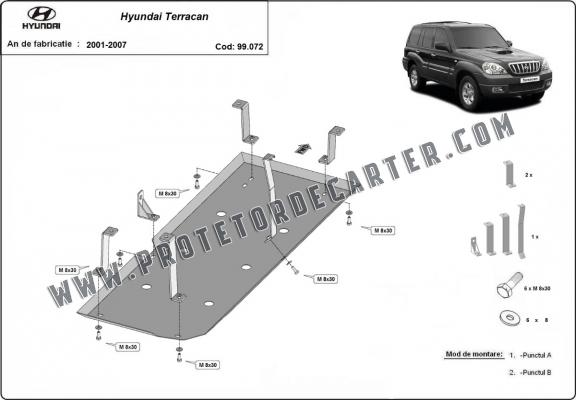 Protetor de aço para o tanque de combustível Hyundai Terracan