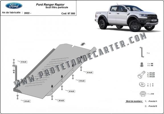 Protetor de aço para DPF Ford Ranger Raptor