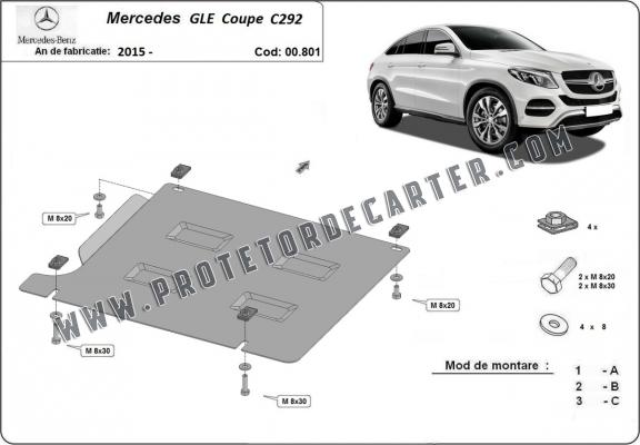  Protetor de caixa de velocidades de aço  Mercedes GLE Coupe C292