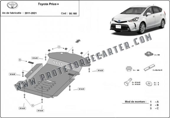 Protetor de conversor catalítico/cat lock Toyota Prius 3+