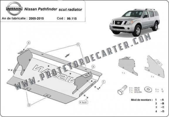 Protetor de aço para radiador Nissan Pathfinder