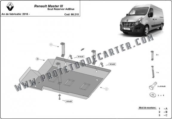Protetor de aço tanque AdBlue  Renault Master 3  - Model 3