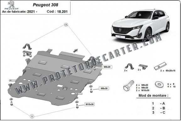 Protetor de Carter de aço Peugeot 308