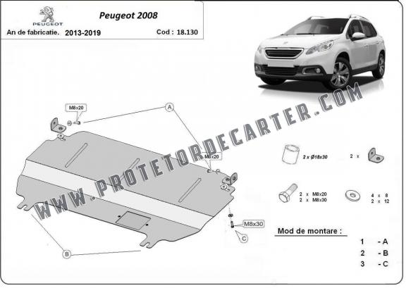 Protetor de Carter de aço Peugeot 2008