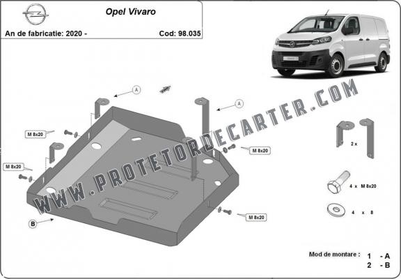 Protetor de aço tanque AdBlue Opel Vivaro