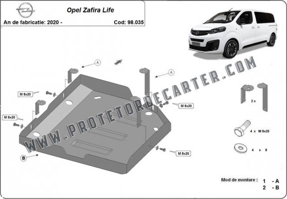 Protetor de aço tanque AdBlue Opel Zafira Life