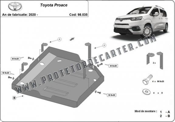 Protetor de aço tanque AdBlue Toyota Proace