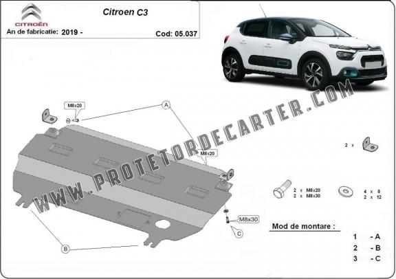 Protetor de Carter de aço Citroen C3