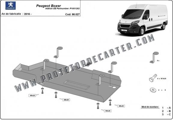 Protetor de aço tanque AdBlue Peugeot Boxer