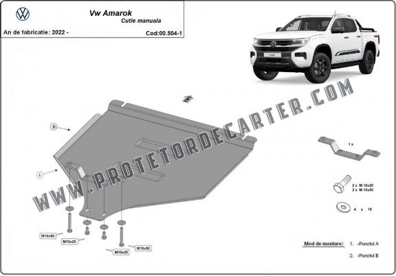  Protetor de caixa de velocidades manual de aço Volkswagen Amarok